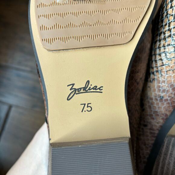 NWOB Zodiac Leather Snake Print Reptile Mules Sz 7.5 - Picture 8 of 11